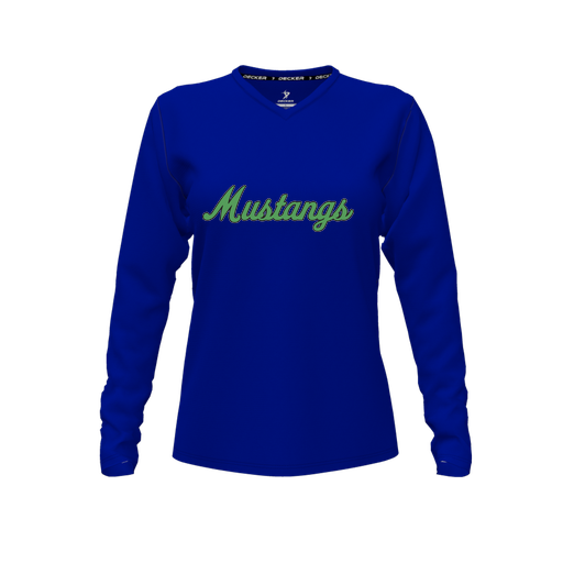 [FTLVCFRY-FYXS-LOGO1] Comfort T-Shirt (Female Youth XS, Royal, V Neck, Logo 1, Long Sleeve)