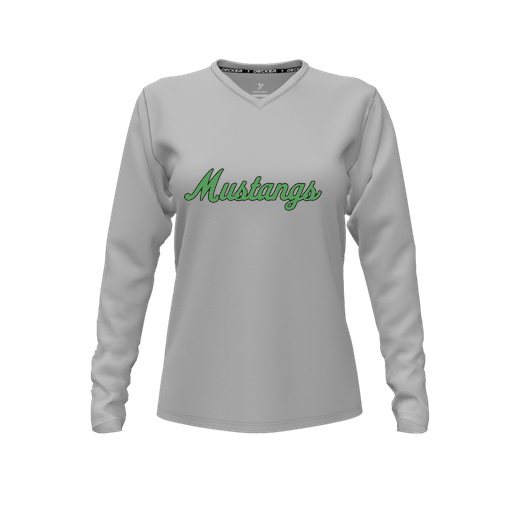 [FTLVCFGY-FYXS-LOGO1] Comfort T-Shirt (Female Youth XS, Gray, V Neck, Logo 1, Long Sleeve)