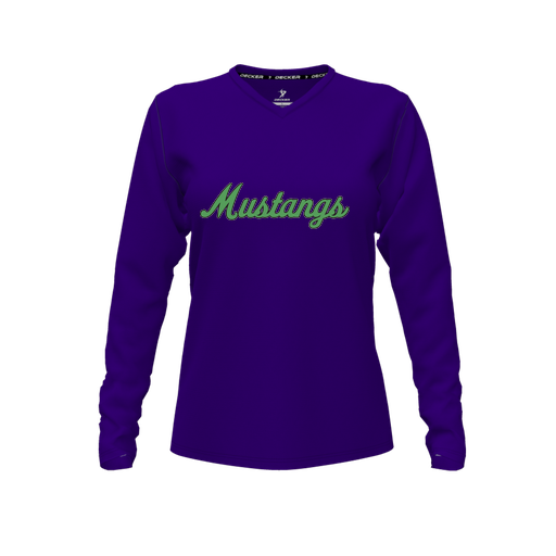 [CUS-DFW-TEES-CMF-VNK-LSL-PUR-FYXS-LOGO1] Comfort T-Shirt (Female Youth XS, Purple, V Neck, Logo 1, Long Sleeve)
