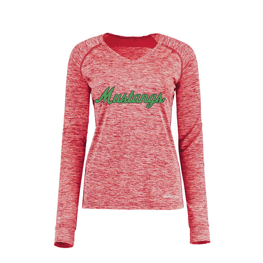 [222770.T20.XS-LOGO1] Ladies Electric Long Sleeve Shirt (Female Adult XS, Red, Logo 1)