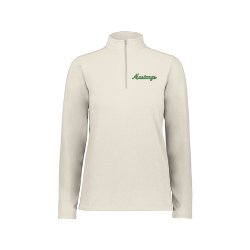 [6864.53T.XS-LOGO1] Ladies MicroFleece 1/4 Zip Pullover (Female Adult XS, White, Logo 1)