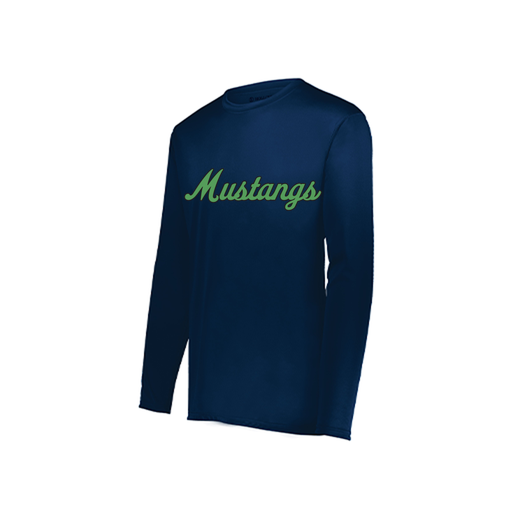 [222822.065.XS-LOGO1] Men's LS Smooth Sport Shirt (Adult XS, Navy, Logo 1)