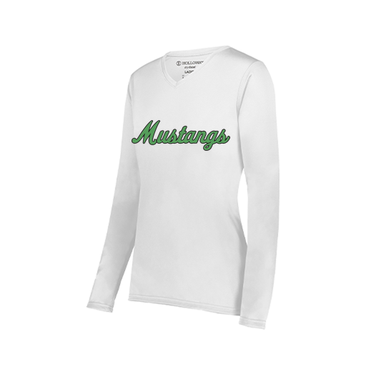 [222824.005.S-LOGO1] Ladies LS Smooth Sport Shirt (Female Adult S, White, Logo 1)